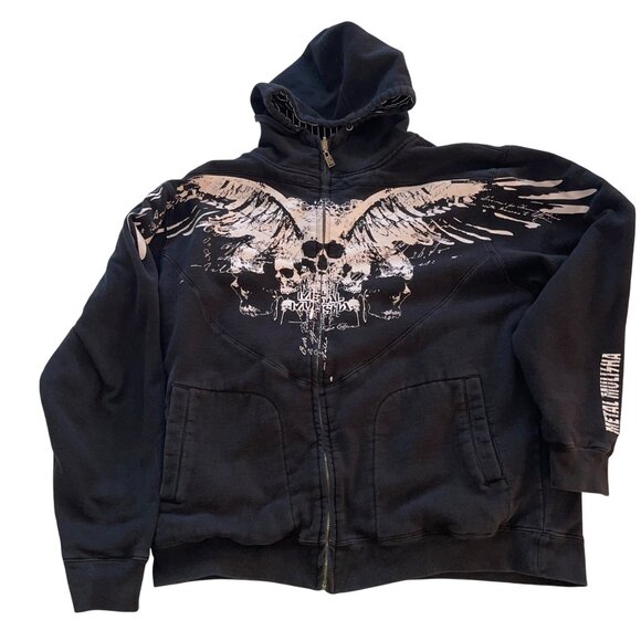 Metal Mulisha Vintage Mens Jacket Size Large Black War Paint Reversible Rare - Picture 13 of 16